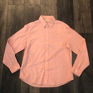 Faherty Shirt Mens Large Pink Lightweight Coastal Preppy Casual Beach Cotton